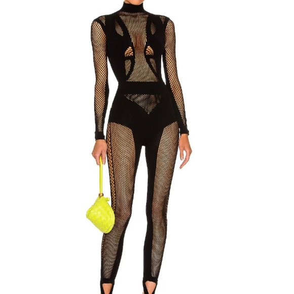 The Attico Black Mesh Bodysuit - Picture 4 of 7